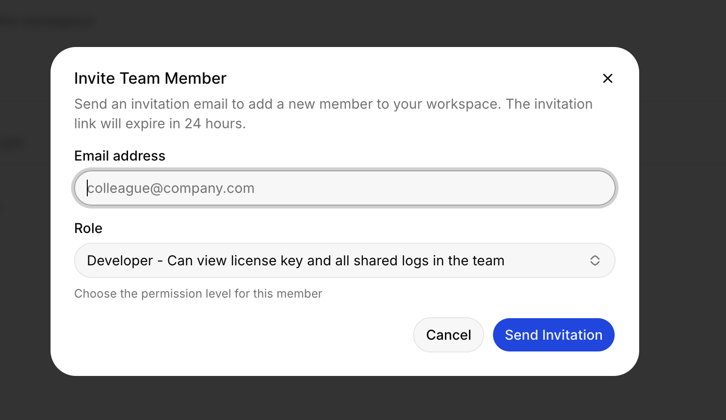 Invite your teammates with admin or developer roles