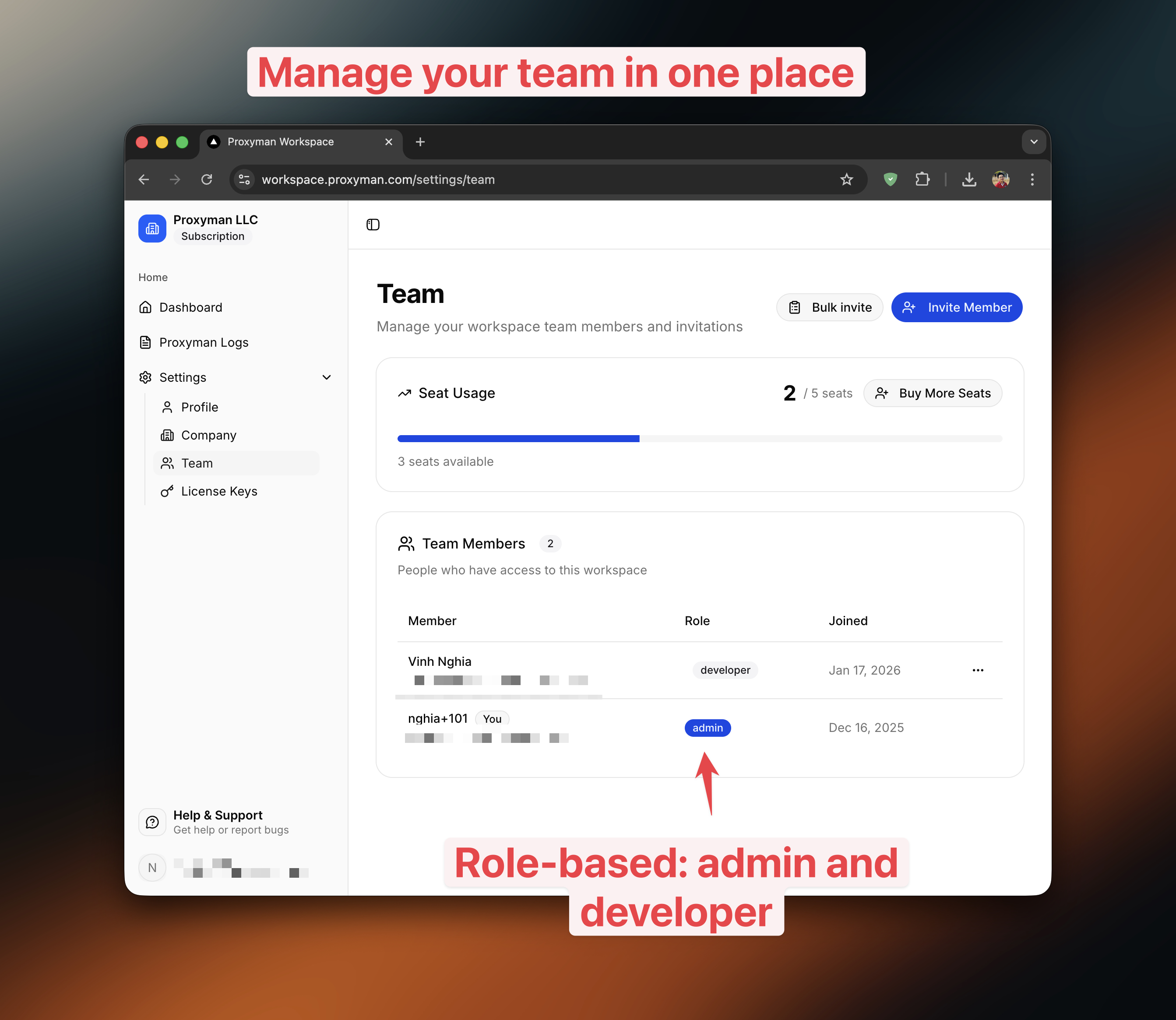 Team Management with Proxyman Team Workspace