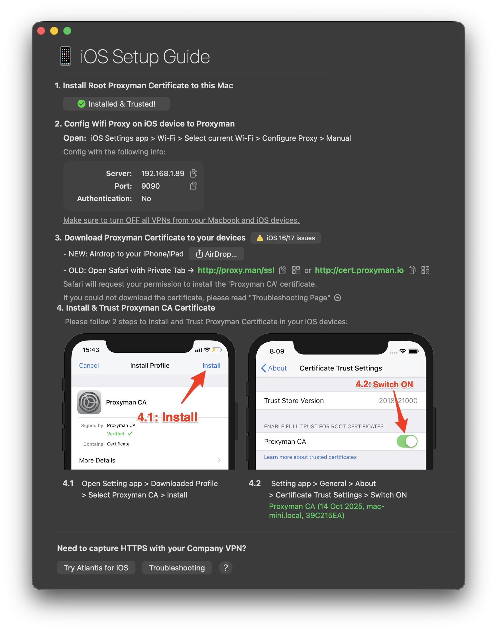 Install certificate to iPhone Setup Guide